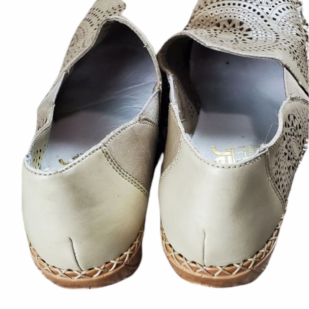 Rieker Beige Perforated Flats - Picture 3 of 8